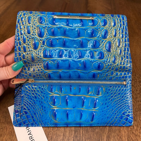 Brahmin NWT Ady - Electric Indigo - Embossed Leather Wallet - Picture 4 of 12
